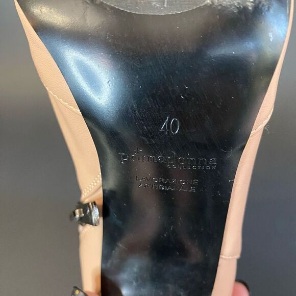 Prima Donna Nude Tan Ankle Boot Bootie Heel Pointed Toe Side Zip Womens Size 9.5 - Picture 10 of 11